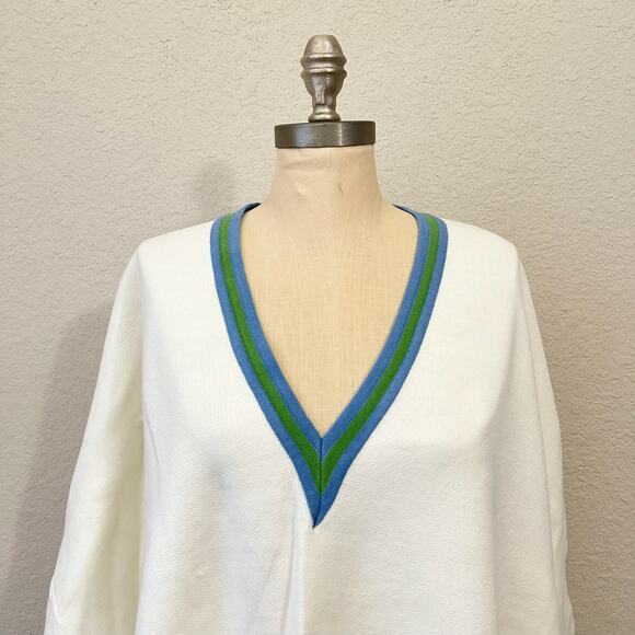 TUCKERNUCK Camden Poncho Sweater Ivory Knit Relaxed Pullover - Picture 8 of 13